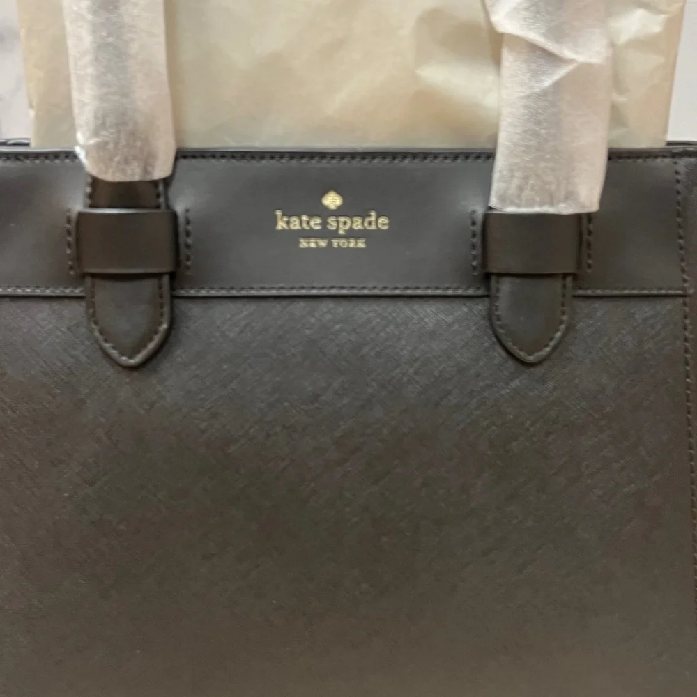 Kate Spade NY Black Melanie Satchel Jacquard Lining Zipper Closure NWT Original - Picture 8 of 9